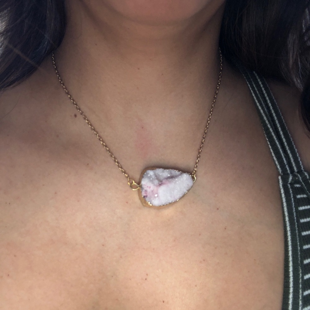 Purple Druzy Pendant necklace